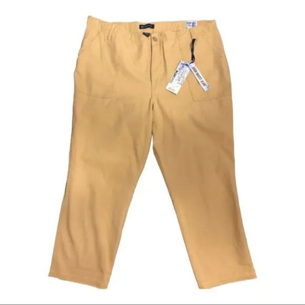 NWT BLUE SPICE KHAKI TAN RAW HEM CROP PANTS PLUS 16